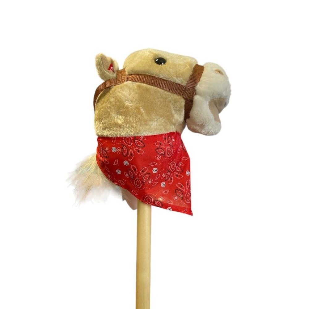 Plush Horse Riding Stick w/ Sound 35.5-Inch Interactive Toy with Music for Kids